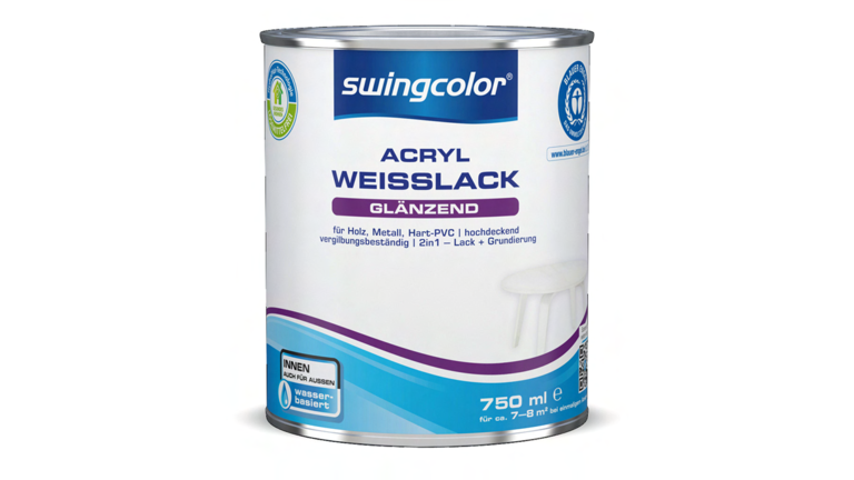 swingcolor Acryl Weiß glänzend von Vorne  